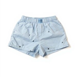 Light Blue Star-Patterned pj shorts